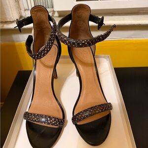 Joie Black and Brown Strappy Heels